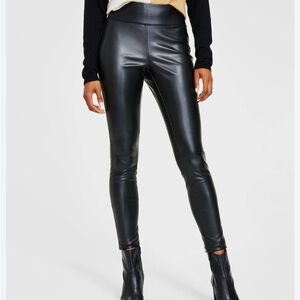 INC International Concepts Black Faux Leather Leggings